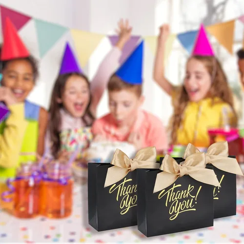 Vista 2 de KPOSIYA Bolsas de regalo pequeñas, paquete de 50 bolsas pequeñas de agradecimiento de 4.5 x 1.8 x 3.9 pulgadas, bolsa de regalo para fiesta, cajas