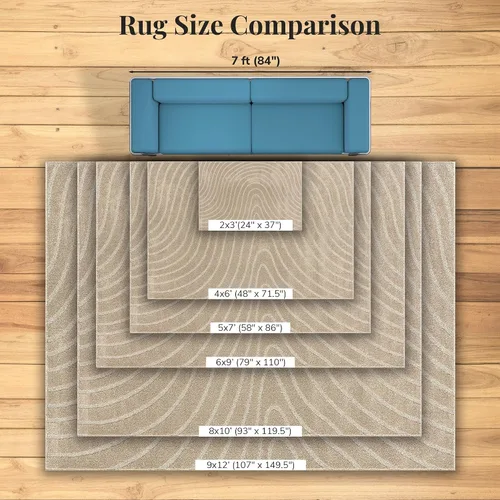Vista 5 de LUXE WEAVERS Alfombra de Área Moderna Geométrica de Ondas Beige 2x3