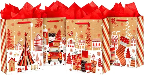 Vista 17 de SHIPKEY Paquete de 10 bolsas de regalo verde aguamarina con papel de seda bolsa de regalo de dama de honor de 8 x 4 x 11 pulgadas, bolsa de papel