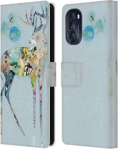 Vista 21 de Head Case Designs Officially Licensed Wyanne Blue Watercolour Bear Animals 2 Leather Book Wallet Case Cover Compatible with Motorola Moto G (2022)
