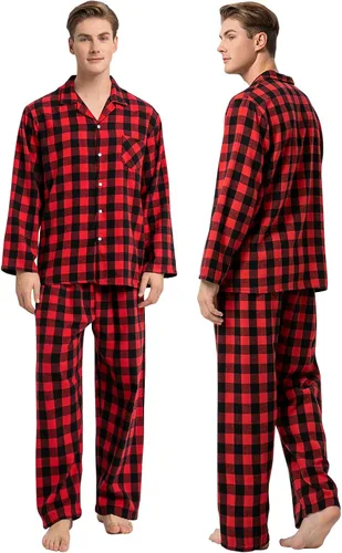 Vista 4 de Schbbbta Pijamas familiares de Navidad a juego para parejas, ropa de dormir de manga larga