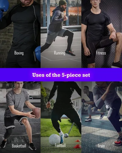 Vista 6 de BOOMCOOL 5PCS Gym Clothes for Men Workout Sets