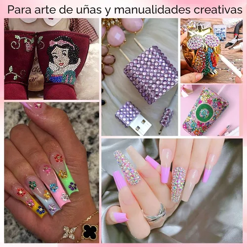Vista 7 de Canvalite 18000 piezas de diamantes de imitación para la cara, gemas multicolores para ojos, cabello y uñas con pegamento de maquillaje de secado