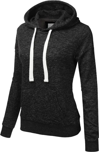 Vista 2 de DOUBLJU Suéter básico ligero y esencial, cómodo, informal, sin botones, sudadera con capucha para mujer, tallas extragrandes