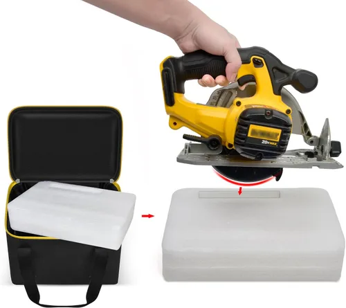 Vista 5 de Bolsa de herramientas universal para sierra circular DEWALT 20V MAX DCS391B/DCS565B, para Makita XSS02Z 18V Sierra Circular - Solo funda (negro)