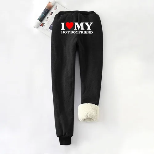 Vista 5 de Pantalones inferiores estampados Mujer bolsillos Lana Cordero Pantalones chándal elásticos Lazo Pantalones Felpa