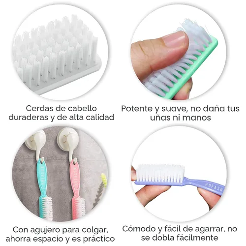 Vista 5 de HOFASON 20 cepillos de uñas con agarre de mango, cepillo limpiador de uñas de mano, herramientas de manicura, kit de cepillos de limpieza para dedos