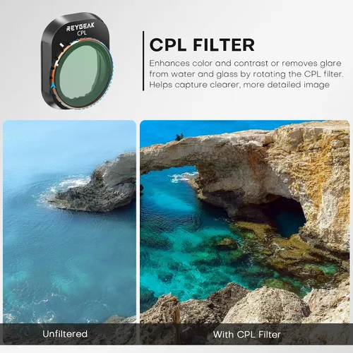 Vista 6 de REYGEAK ND & CPL - Juego de filtros para DJI Mini 4 Pro, 6 unidades CPL ND8 ND16 ND32 ND64 ND128 Polarizador y filtros de densidad neutra Accesorios