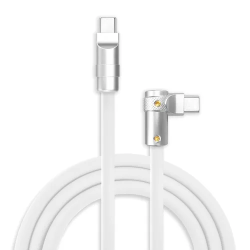 Vista 19 de chubbycable FlexElbow - Cable de carga rápida de 90 grados y 240 W, cable USB C en ángulo recto, cable de carga de silicona compatible con iPhone