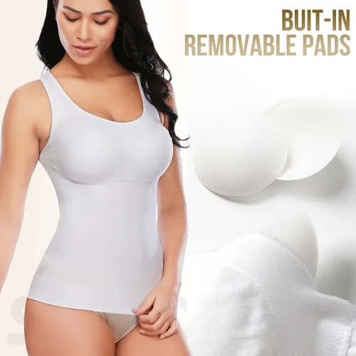 Vista 3 de SLIMBELLE Camisola para mujer con control de abdomen y moldeador de cuerpo con brasier integrado