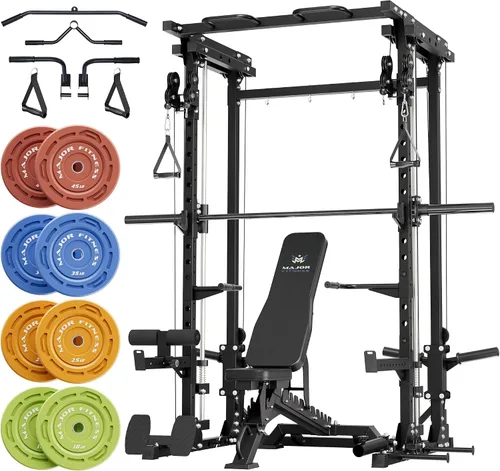 Vista 12 de Major Fitness Máquina Drone3 Smith, estante de energía todo en uno