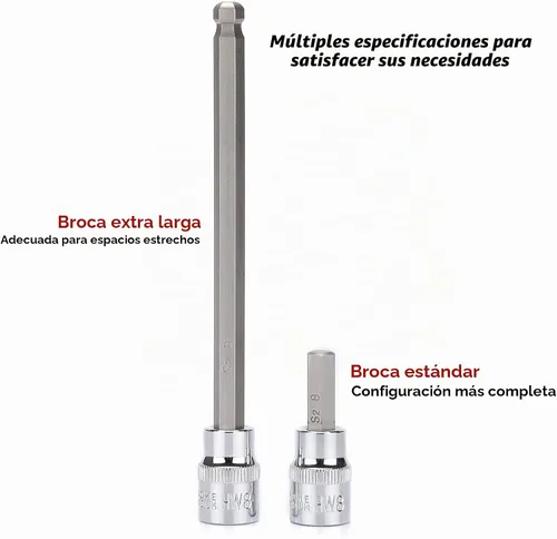 Vista 5 de CASOMAN Juego de llaves de vaso de 107 piezas, 1/4", 3/8" y 1/2", torx/hexagonal a prueba de manipulaciones Torx/hexagonal/extremo de bola