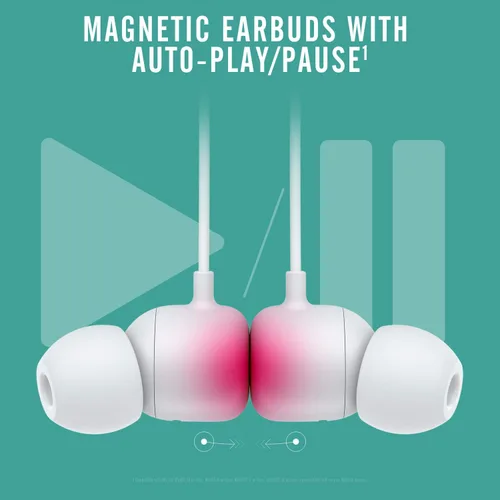 Vista 5 de Beats Flex Auriculares inalámbricos - Chip de auriculares Apple W1, auriculares magnéticos, Bluetooth clase 1, 12 horas de tiempo de escucha, Gris