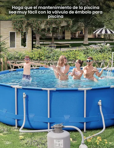 Vista 4 de Válvula de émbolo [patentada] Deeroll con soporte de tubería para piscinas sobre el suelo 2-in-1 Valve and Holder, Fits 1.25 and 1.5 Inch Hoses