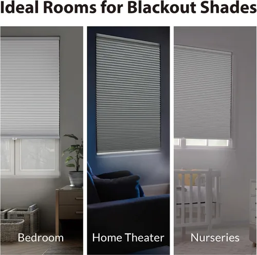 Vista 5 de DEZ FURNISHINGS - Persiana celular sin cables de 1.5" que bloquea la luz, Ahorro de energía, 40.5" de ancho x 72" de alto, Alabastro Alabaster