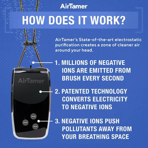Vista 7 de AirTamer Cartucho emisor de iones negativos de repuesto para purificador de aire personal, fabricado para AirTamer modelo A320 (negro)