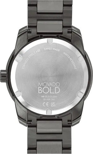 Vista 3 de Movado Mens Bold Verso Swiss Quartz 3 Hand Watch with Stainless Steel Bracelet Grey
