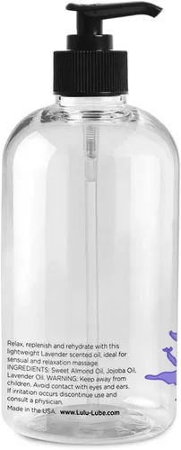 Vista 5 de Lulu Lube Lubricante personal a base de agua, 16 onzas y aceite de masaje de lavanda Lulu, 16 onzas.