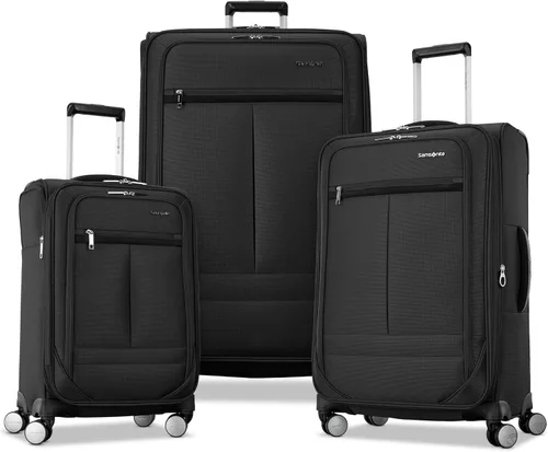 Vista 16 de Samsonite Element 3-PC Soft Side 21/25/29 (De Mano, Mediano, Grande a Cuadros), Ligero Expandible Equipaje Set 2 Bolsillos Delanteros y Laterales