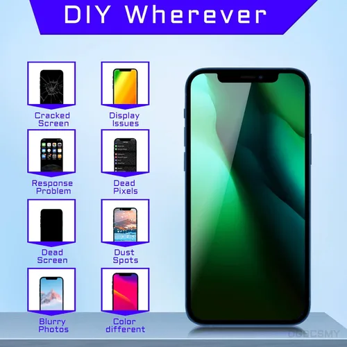 Vista 4 de Para iPhone 12 Pro Max Reemplazo de pantalla LCD de 6.7 pulgadas, digitalizador táctil 3D, montaje completo con altavoz de oído, sensor