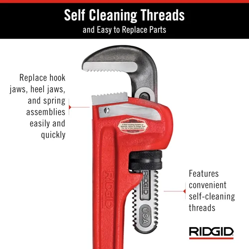 Vista 7 de RIDGID 31040 Model 48 Heavy-Duty Straight Pipe Wrench, 48-inch Plumbing Wrench