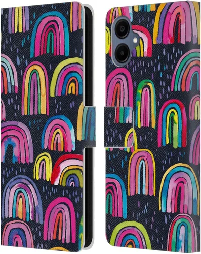 Vista 231 de Head Case Designs Officially Licensed Ninola Brushstrokes Black Summer Patterns Leather Wallet Case Compatible with Samsung Galaxy A07 4G