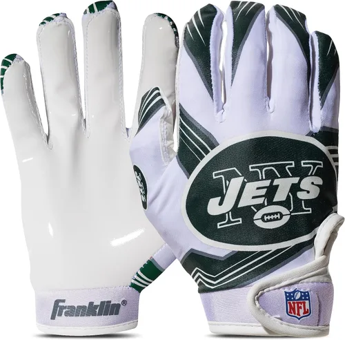Vista 29 de Franklin Sports - Guantes de receptor de fútbol americano juvenil de la NFL, par de guantes de fútbol para niños con logotipos de equipos de la NFL