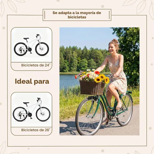 Vista 4 de GRANNY SAYS Cesta de bicicleta, cesta de mimbre para bicicleta, cesta de bicicleta tejida a mano, cesta de mimbre desmontable para manillar