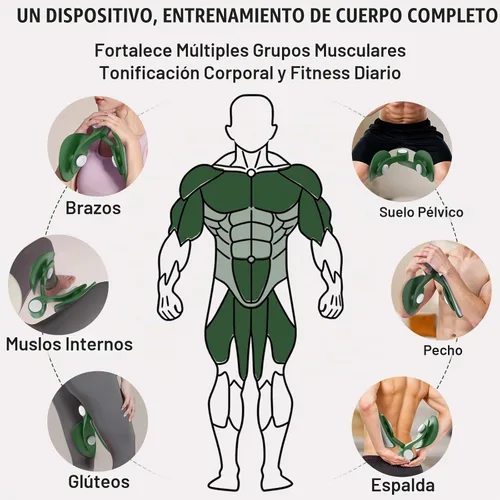 Vista 5 de Pelvic Floor Exercise Devices 35lb Resistance Kegel Thigh Trainer with Band 35 lb Verde Oscuro