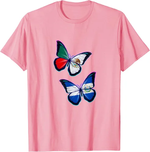 Vista 58 de Raíces biculturales de El Salvador y México. Versión mariposa Camiseta, Negro