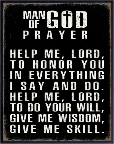 Vista 9 de Arte de pared religioso y decoración para hombres, regalos católicos cristianos para hombres, marido, él, póster inspirador motivacional espiritual