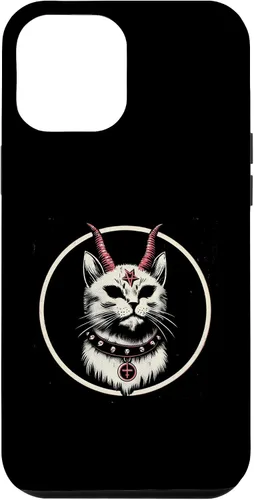 Vista 26 de Funda para iPhone 17 de Baphomet Satánico Oculto de Gato del Diablo
