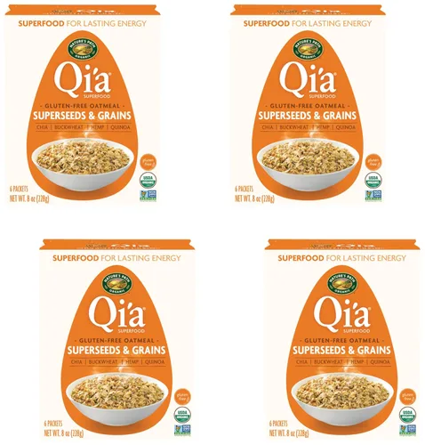 Vista 7 de Nature's Path Qi'a Superfood - Harina de avena instantánea de coco cremoso orgánico sin gluten, 6 paquetes, sin OMG, 1.28 onzas de granos enteros