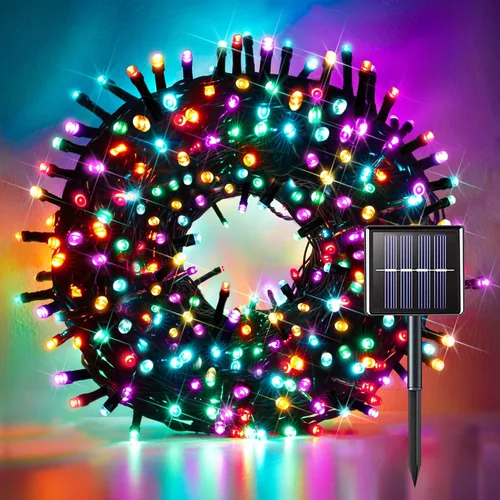 Vista 10 de suddus Cadena de luces solares de hiedra, 33 pies, 100 enredaderas LED con Ivy