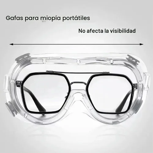Vista 3 de Gafas de seguridad 6 unidades - Gafas de protección antiempañamiento - Lentes transparentes ajustables, protección ocular suave y ligera