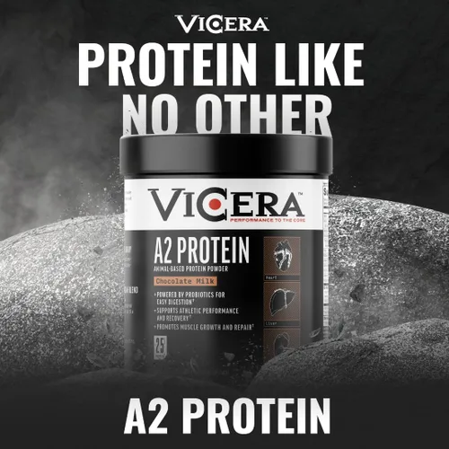 Vista 8 de VICERA A2 Polvo de Proteína, Leche de Chocolate, 25 G de Proteína por Porción, Mezcla Orgánica de A2/A2 de Suero y Caseína con Probióticos y Sal