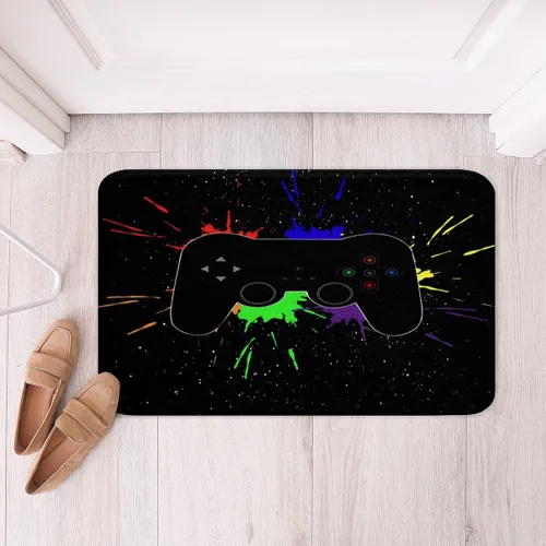 Vista 4 de Erosebridal Alfombra de baño para juegos de PC de 16 x 24 pulgadas, tapete de baño con control de videojuegos para niños, decoración de dormitorio