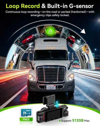 Vista 7 de IIWEY N6 PRO 4K STARVIS 2 4 canales Dash Cam 360° View, tarjeta gratuita