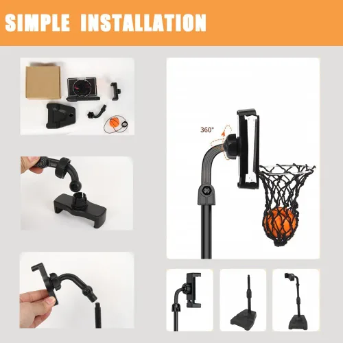Vista 5 de GYSH - Mini aro de baloncesto de escritorio para oficina, pequeño juguete de baloncesto de mesa, juguetes de escritorio para oficina para adultos