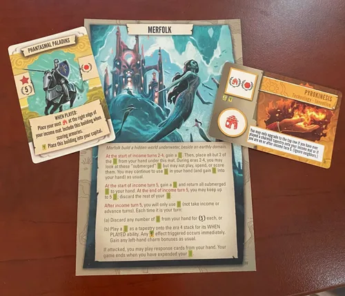 Vista 2 de Stonemaier Games: Tapestry: Fantasies & Futures Expansion de Chris Scaffidi & Mike Young Añadir al tapiz Nuevas civilizaciones, tarjetas