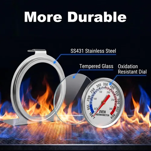 Vista 4 de Termómetro de horno de 12 piezas para horno de gas 100-600°F con acero