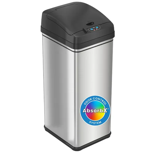 Vista 10 de iTouchless Cubo de basura de 4 galones con filtro de olor AbsorbX y fragancia de limón, contenedor de basura automático sin contacto, perfecto