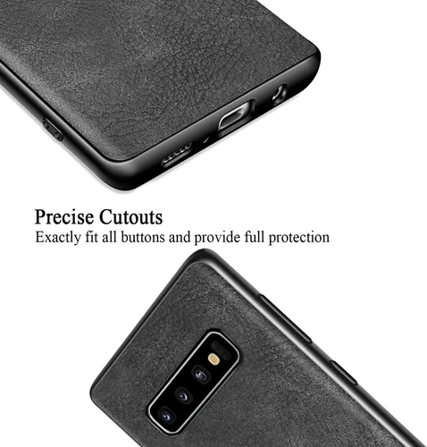 Vista 5 de Funda para Samsung Galaxy S10 Plus, piel sintética delgada, a prueba de golpes, ligera, de poliuretano termoplástico, carcasa protectora híbrida