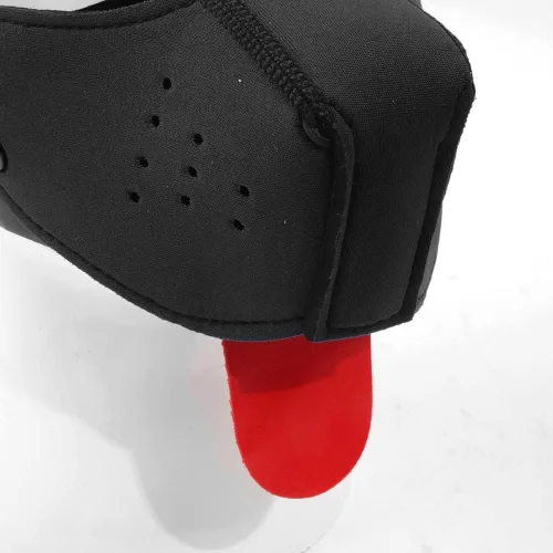 Vista 5 de Bozal de neopreno para cachorro, capucha para perro, máscara de juego, color negro