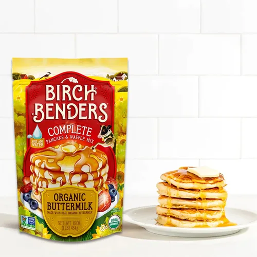 Vista 3 de Birch Benders Mezcla para panqueques y waffles con suero de leche, bolsa de 16 onzas