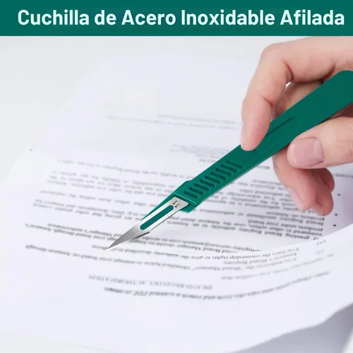 Vista 5 de 20 PCS Cuchillas de Bisturí con Bisturíes #11 Cuchillas Quirúrgicas, Cuchillas Desechables con Cubierta Protectora, Cuchilla de Mango de 20 piezas