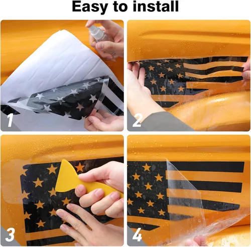 Vista 5 de JeCar Calcomanías de vinilo para guardabarros laterales, bandera estadounidense, compatibles con Ford Bronco 2021-2023, 1 par
