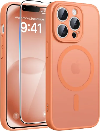 Vista 133 de FNTCASE - Funda para iPhone 16 Pro: magnética, mate, translúcida, de grado militar, protectora contra caídas, resistente, fina, duradera y a prueba