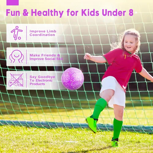 Vista 2 de Soccer Balls Size 3, Sparkle Soccer Ball for Girls Kids 3-8 4-6 6-8 Glitter Outdoors Sports Recreation Playing Ball for Birthday Easter Soccer Gifts