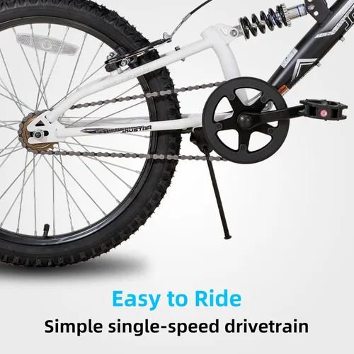 Vista 6 de JOYSTAR 20 Inch Kids' Bike for Boys Girls Ages 7-13 Years Old, Dual-Suspension Kids Mountain Bike with Dual Handbrake & Kickstand, Multiple
